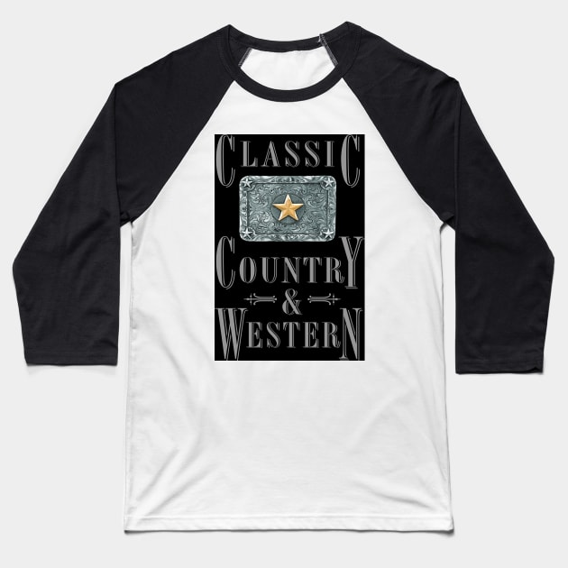 Lone Star - Classic Country and Western Belt Buckles Baseball T-Shirt by PLAYDIGITAL2020